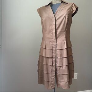 Nine West Tiered sleeveless button down  dress